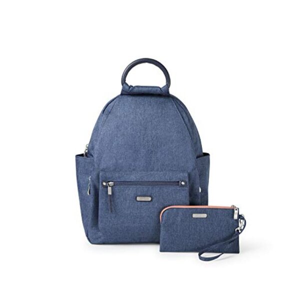 BAGGALLINI All Day Backpack AntiTheft RFID Protection w Wristlet Denim Blue main image 9